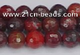 CBD377 15.5 inches 8mm faceted round poppy jasper beads