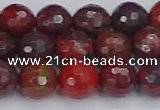 CBD378 15.5 inches 10mm faceted round poppy jasper beads