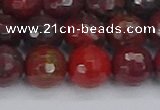 CBD379 15.5 inches 12mm faceted round poppy jasper beads