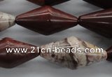 CBD69 15.5 inches 15*30mm bicone brecciated jasper gemstone beads