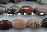 CBD72 15.5 inches 13*18mm oval brecciated jasper gemstone beads