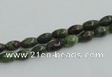 CBG06 15.5 inches 4*6mm rice bronze green gemstone beads wholesale