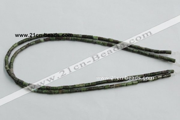 CBG07 15.5 inches 4*6mm cylinder bronze green gemstone beads