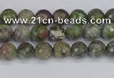 CBG100 15.5 inches 4mm faceted round bronze green gemstone beads