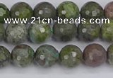 CBG102 15.5 inches 8mm faceted round bronze green gemstone beads