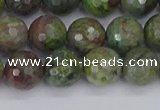 CBG103 15.5 inches 10mm faceted round bronze green gemstone beads