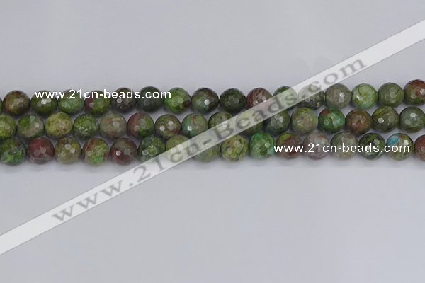 CBG103 15.5 inches 10mm faceted round bronze green gemstone beads