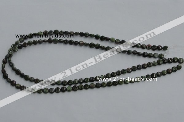 CBG11 15.5 inches 6mm flat round bronze green gemstone beads