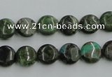 CBG14 15.5 inches 10mm flat round bronze green gemstone beads