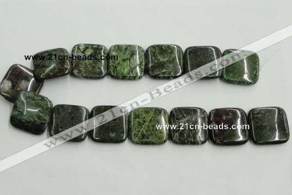 CBG18 15.5 inches 30*30mm square bronze green gemstone beads wholesale