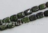 CBG19 15.5 inches 6*8mm rectangle bronze green gemstone beads