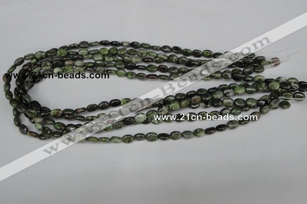 CBG26 15.5 inches 6*7mm oval bronze green gemstone beads