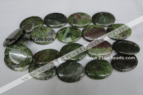 CBG32 15.5 inches 30*40mm oval bronze green gemstone beads