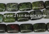 CBG45 15.5 inches 10*14mm rectangle bronze green gemstone beads