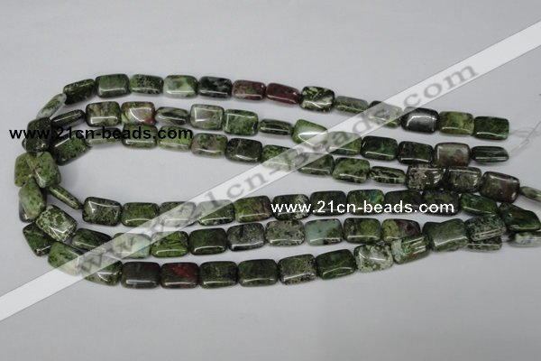 CBG45 15.5 inches 10*14mm rectangle bronze green gemstone beads