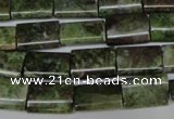 CBG50 15.5 inches 10*14mm flat tube bronze green gemstone beads