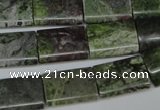 CBG52 15.5 inches 13*18mm flat tube bronze green gemstone beads