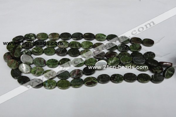 CBG57 15.5 inches 12*16mm oval bronze green gemstone beads