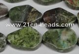 CBG67 15.5 inches 18*25mm wavy teardrop bronze green gemstone beads