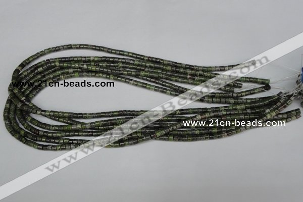 CBG74 15.5 inches 3*4mm heishi bronze green gemstone beads