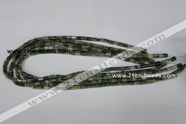 CBG76 15.5 inches 4*6mm cuboid bronze green gemstone beads