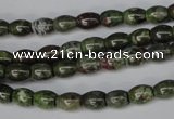 CBG78 15.5 inches 6*7mm rice bronze green gemstone beads