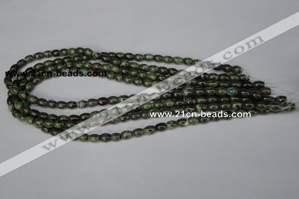 CBG78 15.5 inches 6*7mm rice bronze green gemstone beads