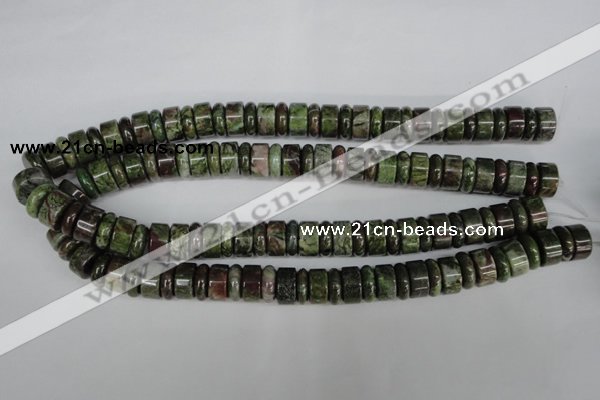 CBG80 15.5 inches 5*14mm & 7*14mm rondelle bronze green gemstone beads