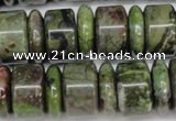 CBG82 15.5 inches 6*18mm & 11*18mm rondelle bronze green gemstone beads