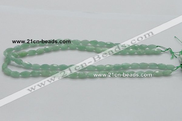 CBJ12 15.5 inches 6*10mm faceted rice jade beads wholesale