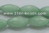 CBJ16 15.5 inches 12*22mm faceted rice jade beads wholesale