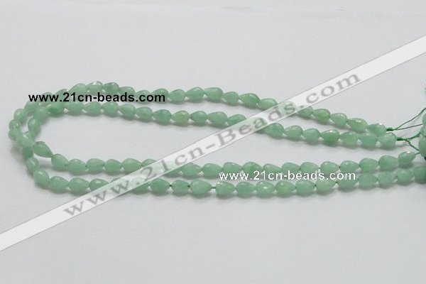 CBJ19 15.5 inches 6*10mm faceted teardrop jade beads wholesale