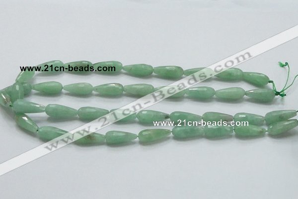 CBJ25 15.5 inches 8*20mm faceted teardrop jade beads wholesale