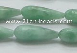 CBJ26 15.5 inches 10*30mm faceted teardrop jade beads wholesale