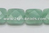 CBJ34 15.5 inches 20*20mm faceted square jade beads wholesale