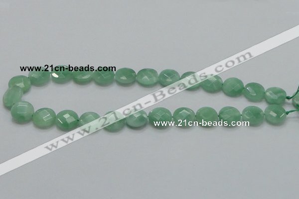 CBJ37 15.5 inches 15mm faceted flat round jade beads wholesale