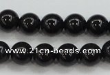 CBJ553 15.5 inches 8mm round Russian black jade beads wholesale