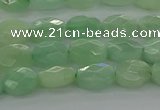 CBJ67 15.5 inches 6*8mm faceted oval jade gemstone beads