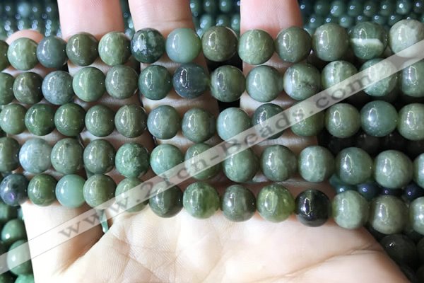 CBJ702 15.5 inches 8mm round green jade beads wholesale