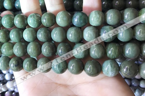 CBJ704 15.5 inches 12mm round green jade beads wholesale