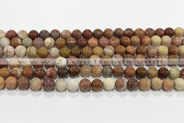 CBJ741 15.5 inches 8mm round petrified wood jade gemstone beads wholesale