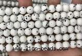 CBJ747 15.5 inches 8mm round dalmatian jade gemstone beads wholesale