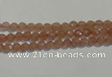 CBQ07 15.5 inches 4mm faceted round strawberry quartz beads