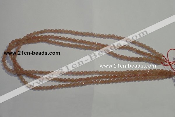 CBQ07 15.5 inches 4mm faceted round strawberry quartz beads