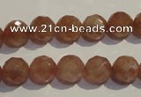 CBQ10 15.5 inches 10mm faceted round strawberry quartz beads