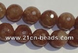 CBQ11 15.5 inches 12mm faceted round strawberry quartz beads