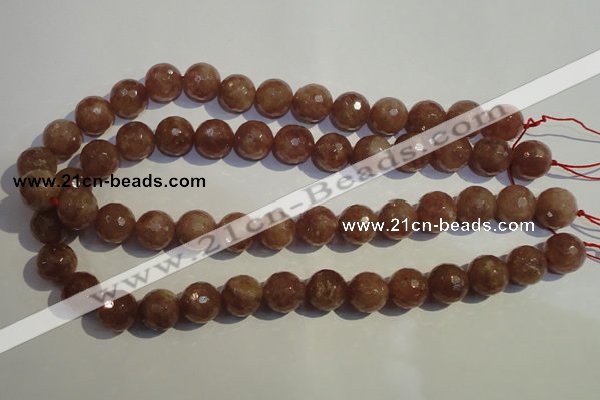 CBQ11 15.5 inches 12mm faceted round strawberry quartz beads