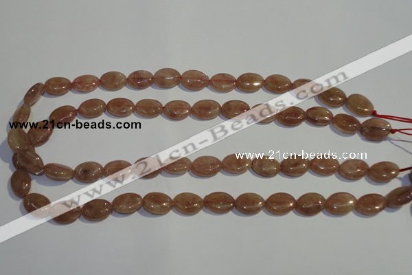 CBQ20 15.5 inches 10*14mm oval strawberry quartz beads wholesale