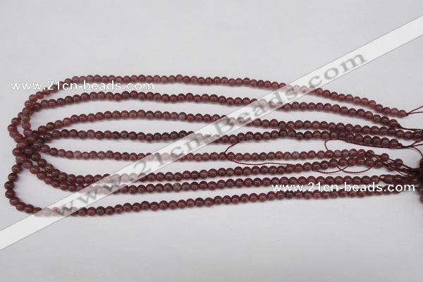 CBQ200 15.5 inches 4mm round strawberry quartz beads wholesale