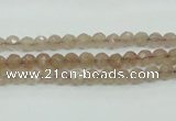 CBQ210 15.5 inches 4mm faceted round strawberry quartz beads